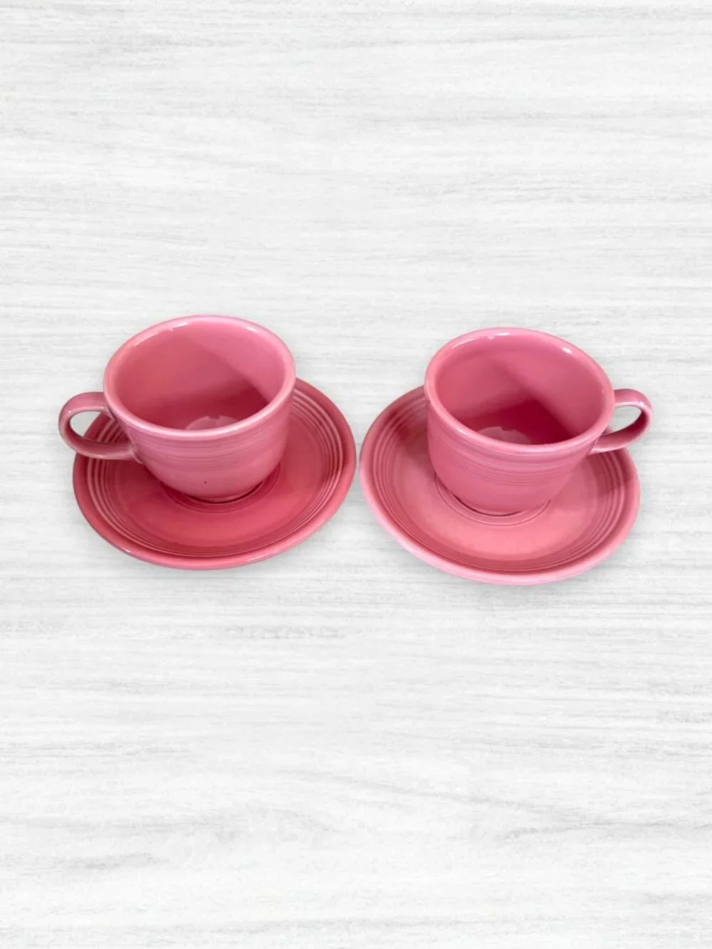 Fiesta Ware Rose Pink Cups & Saucers Set of 4 Retired Fiestaware